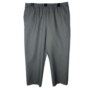 Alfred‎ Dunner Classics Gray Elastic Waist Pull On Dress Pants Size 16 NEW